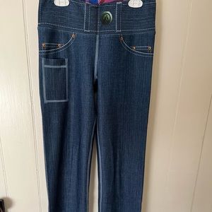 Ink n Burn faux jean straight leg pull on pants